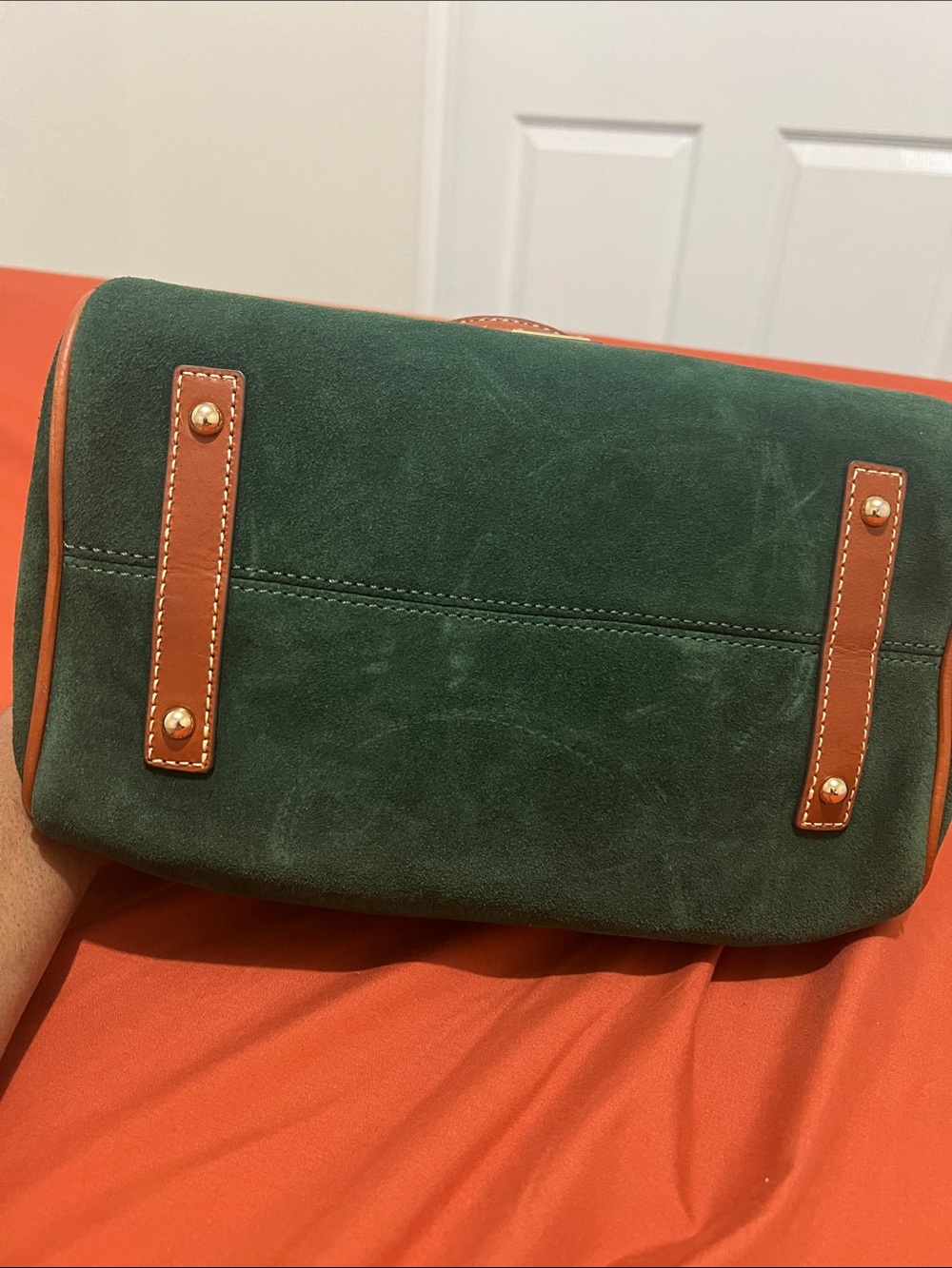 Dooney & Bourke Suede Barrel Satchel - Ivy Green - Picture 4 of 9